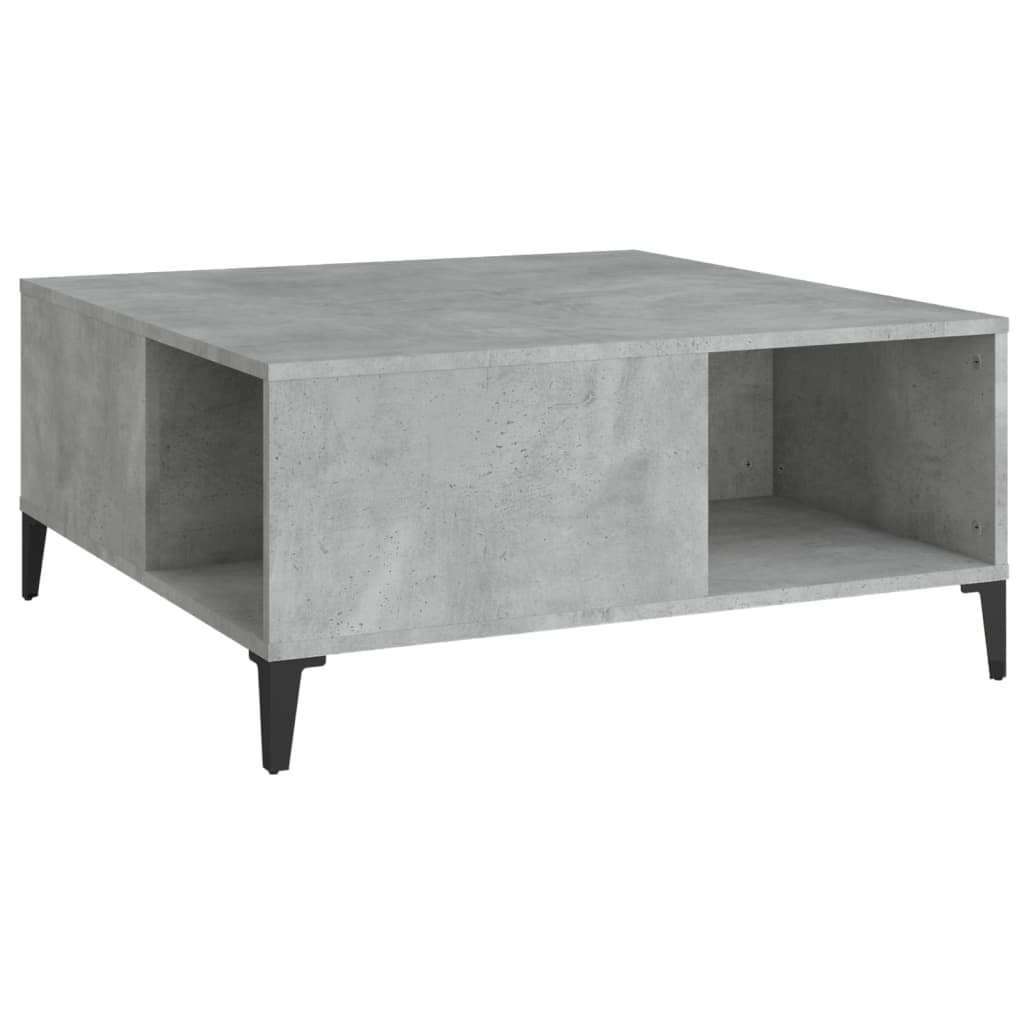 Tavolino Salotto Grigio Cemento 80x80x36,5 cm Legno Multistrato | homemem39