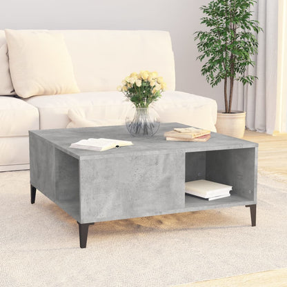 Tavolino Salotto Grigio Cemento 80x80x36,5 cm Legno Multistrato | homemem39