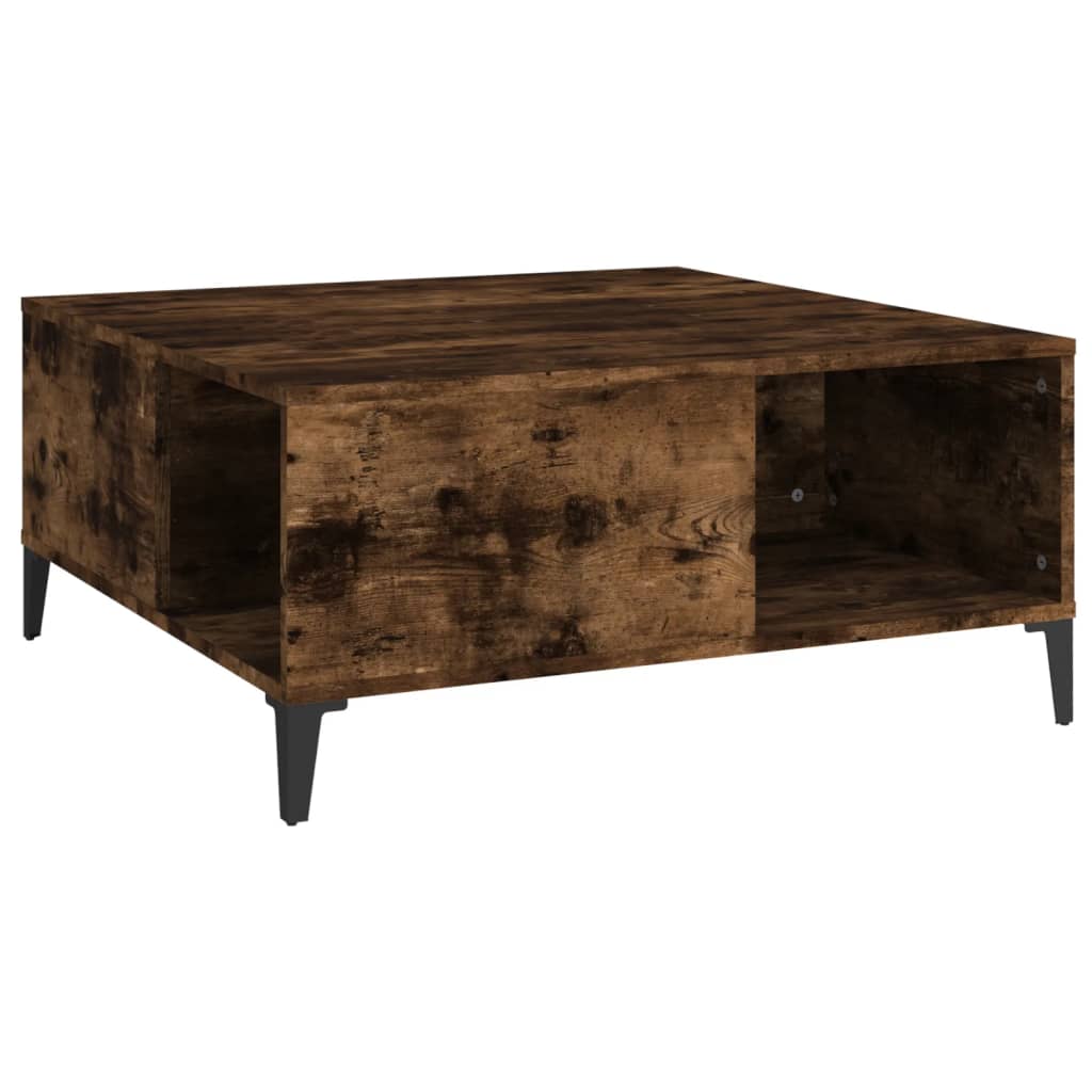 Tavolino da Salotto Rovere Fumo 80x80x36,5 cm Legno Multistrato | homemem39