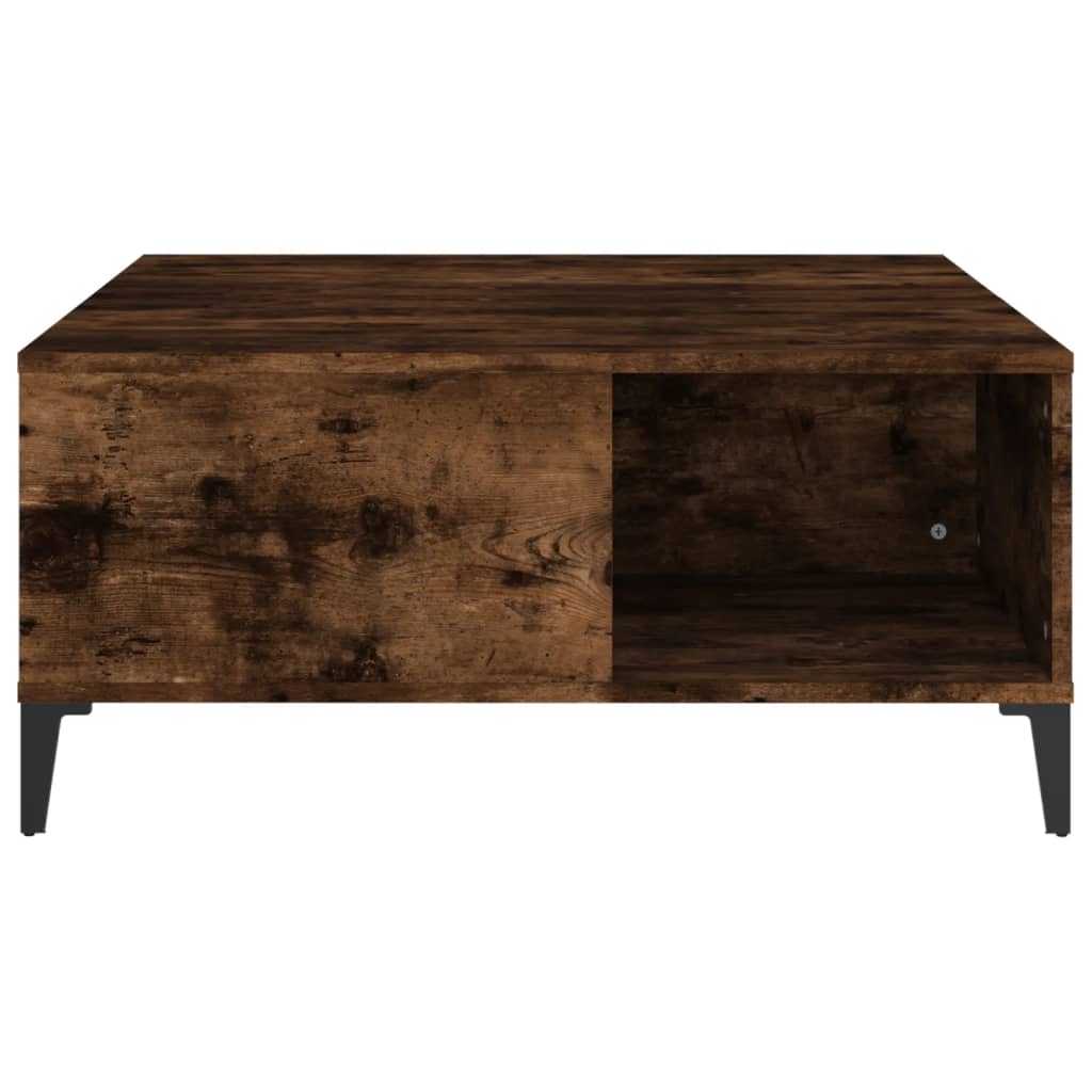 Tavolino da Salotto Rovere Fumo 80x80x36,5 cm Legno Multistrato | homemem39
