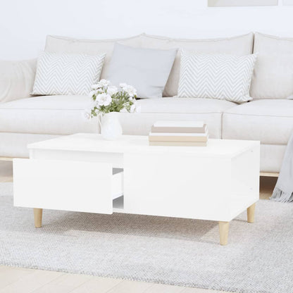 Tavolino da Salotto Bianco 90x50x36,5 cm in Legno Multistrato | homemem39