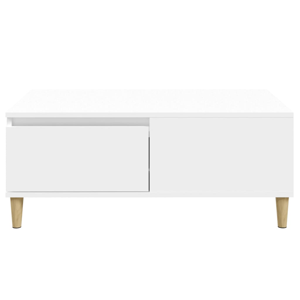 Tavolino da Salotto Bianco 90x50x36,5 cm in Legno Multistrato | homemem39