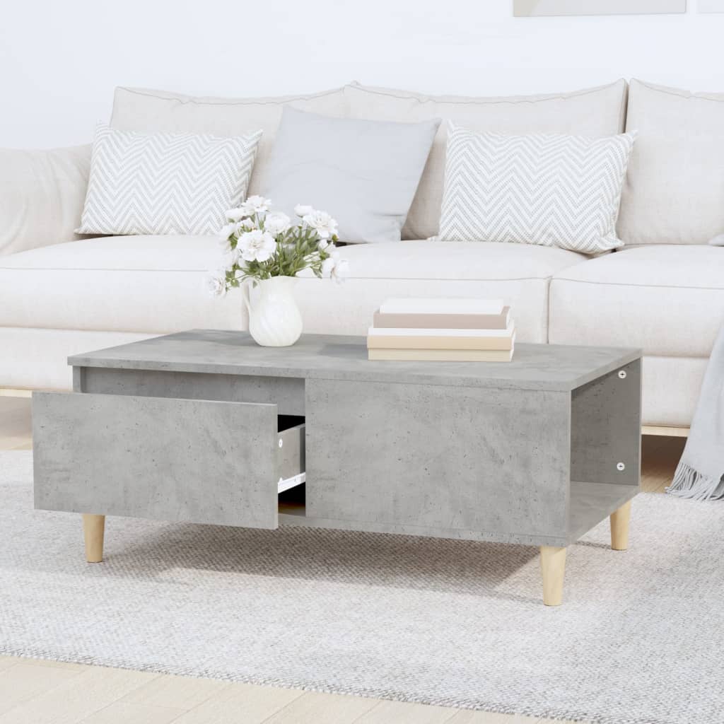 Tavolino Salotto Grigio Cemento 90x50x36,5 cm Legno Multistrato | homemem39