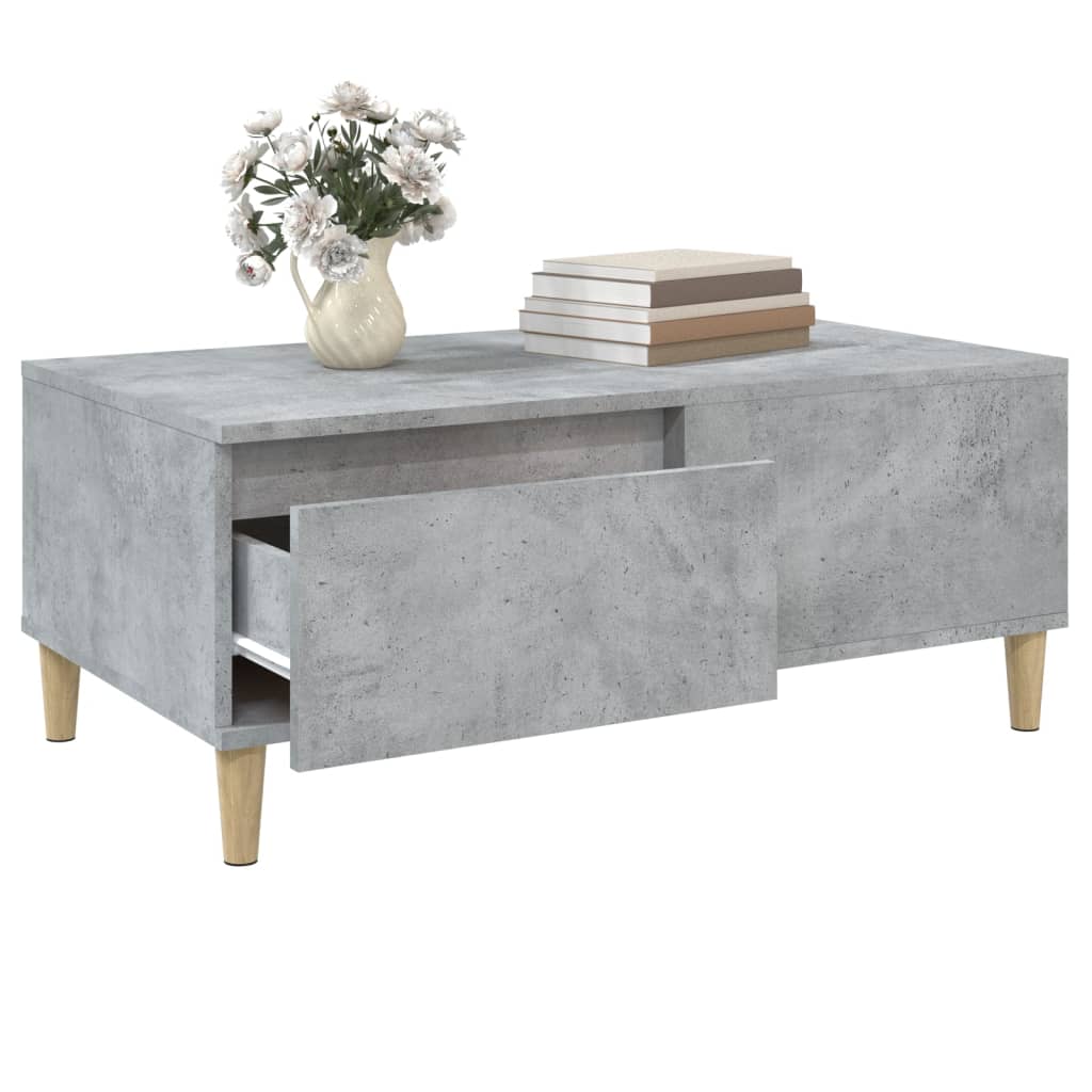 Tavolino Salotto Grigio Cemento 90x50x36,5 cm Legno Multistrato | homemem39