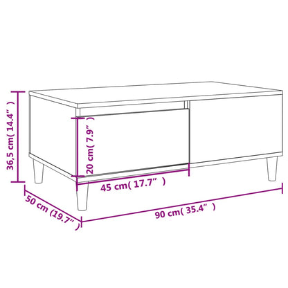 Tavolino Salotto Grigio Cemento 90x50x36,5 cm Legno Multistrato | homemem39