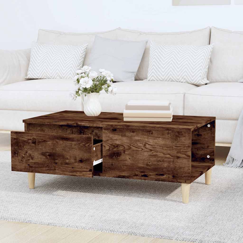 Tavolino da Salotto Rovere Fumo 90x50x36,5 cm Legno Multistrato | homemem39