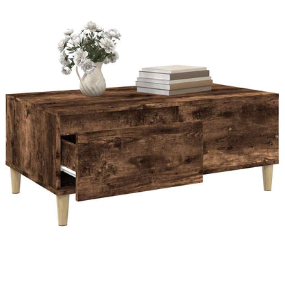 Tavolino da Salotto Rovere Fumo 90x50x36,5 cm Legno Multistrato | homemem39