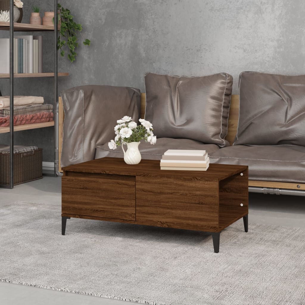 Tavolino da Salotto Rovere Marrone 90x50x36,5 cm in Multistrato | homemem39
