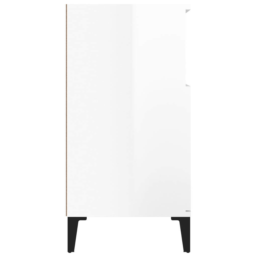 Credenza Bianco Lucido 60x35x70 cm in Legno Multistrato - homemem39
