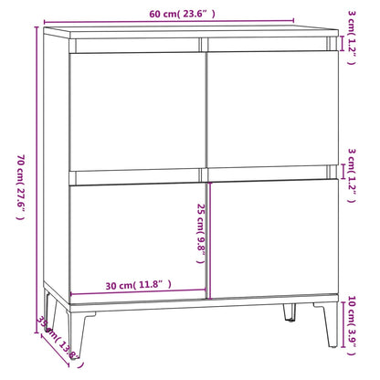 Credenza Grigio Sonoma 60x35x70 cm in Legno Multistrato - homemem39