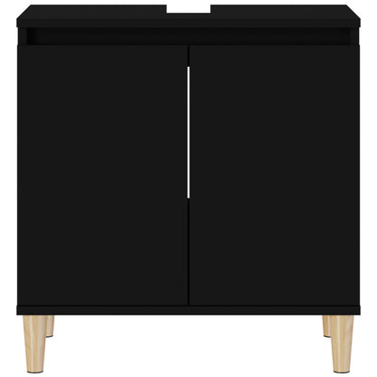 Mobile Lavabo Nero 58x33x60 cm in Legno Multistrato - homemem39