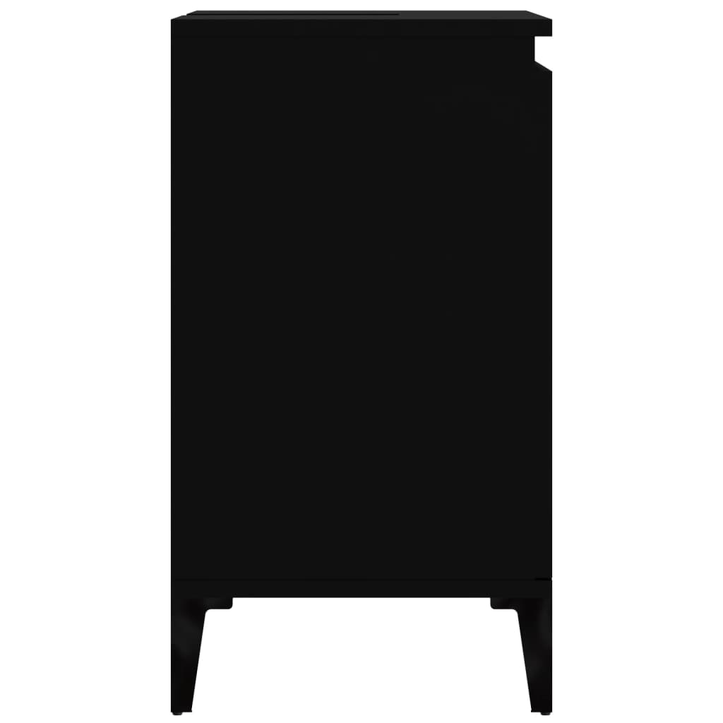 Mobile Lavabo Nero 58x33x60 cm in Legno Multistrato - homemem39