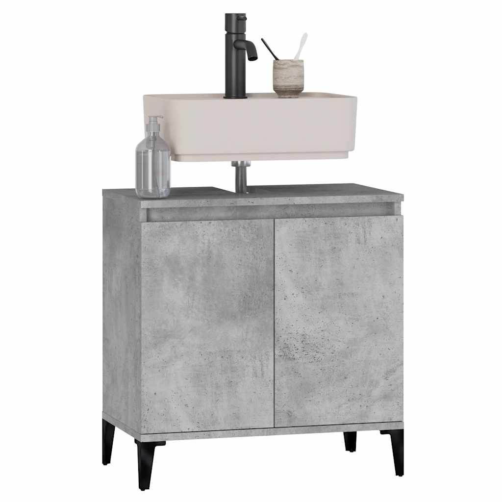 Mobile Lavabo Grigio Cemento 58x33x60 cm in Legno Multistrato | homemem39
