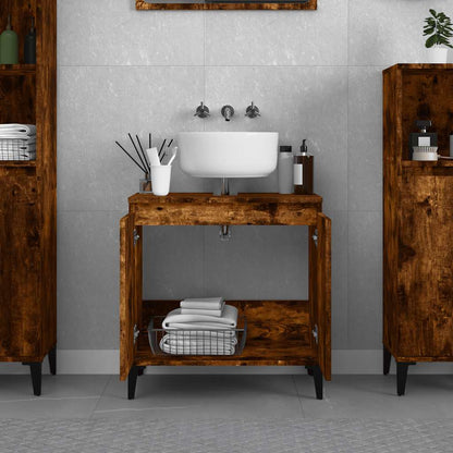 Mobile Lavabo Rovere Fumo 58x33x60 cm in Legno Multistrato | homemem39
