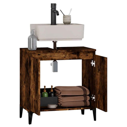 Mobile Lavabo Rovere Fumo 58x33x60 cm in Legno Multistrato | homemem39