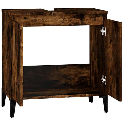 Mobile Lavabo Rovere Fumo 58x33x60 cm in Legno Multistrato | homemem39