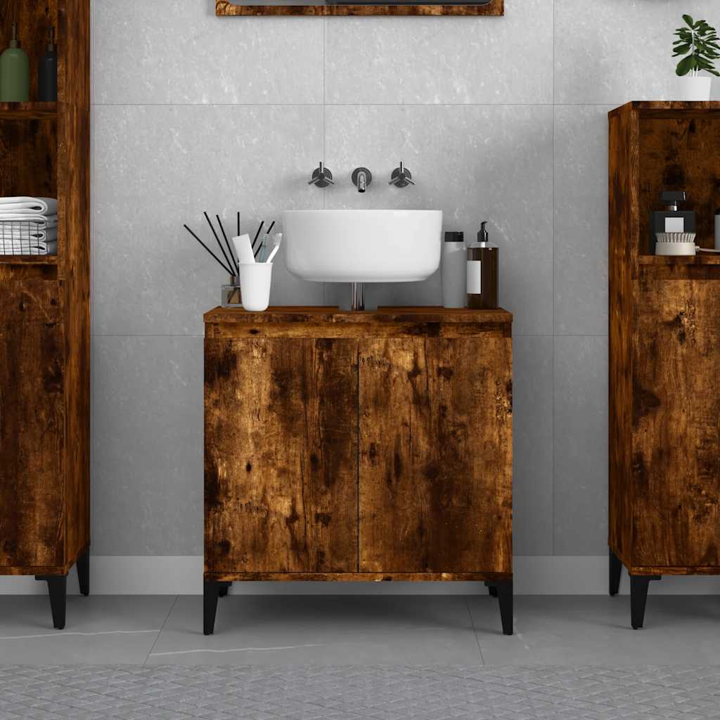 Mobile Lavabo Rovere Fumo 58x33x60 cm in Legno Multistrato | homemem39