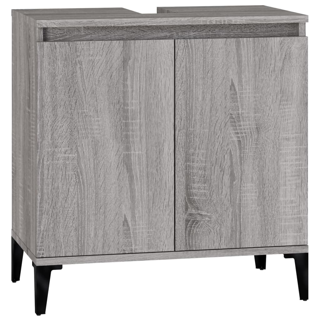 Mobile Lavabo Grigio Sonoma 58x33x60 cm in Legno Multistrato - homemem39