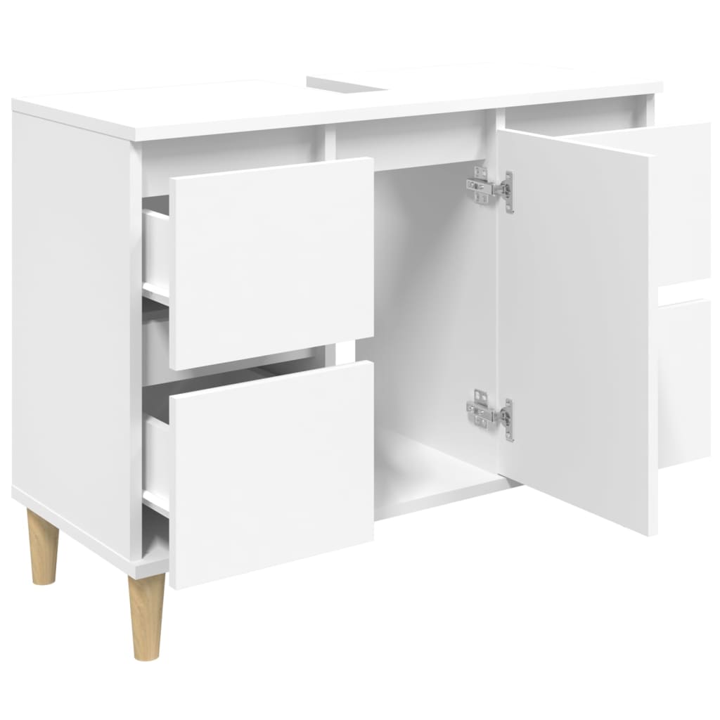 Mobile Lavabo Bianco 80x33x60 cm in Legno Multistrato - homemem39