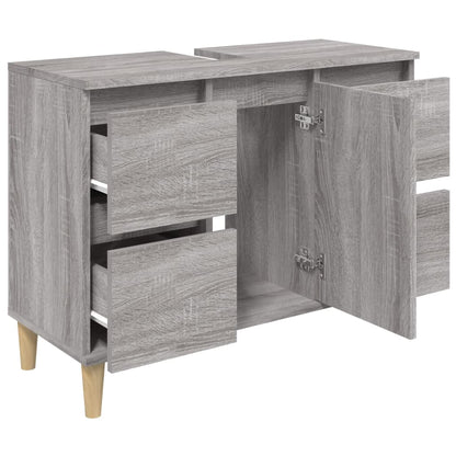 Mobile Lavabo Grigio Sonoma 80x33x60 cm in Legno Multistrato - homemem39