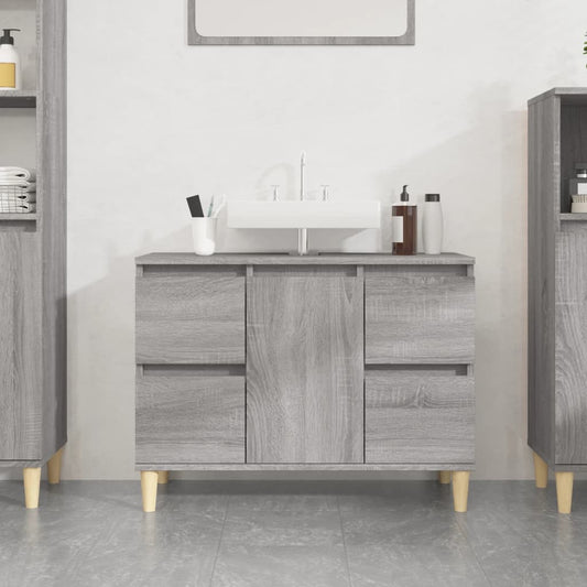 Mobile Lavabo Grigio Sonoma 80x33x60 cm in Legno Multistrato | homemem39