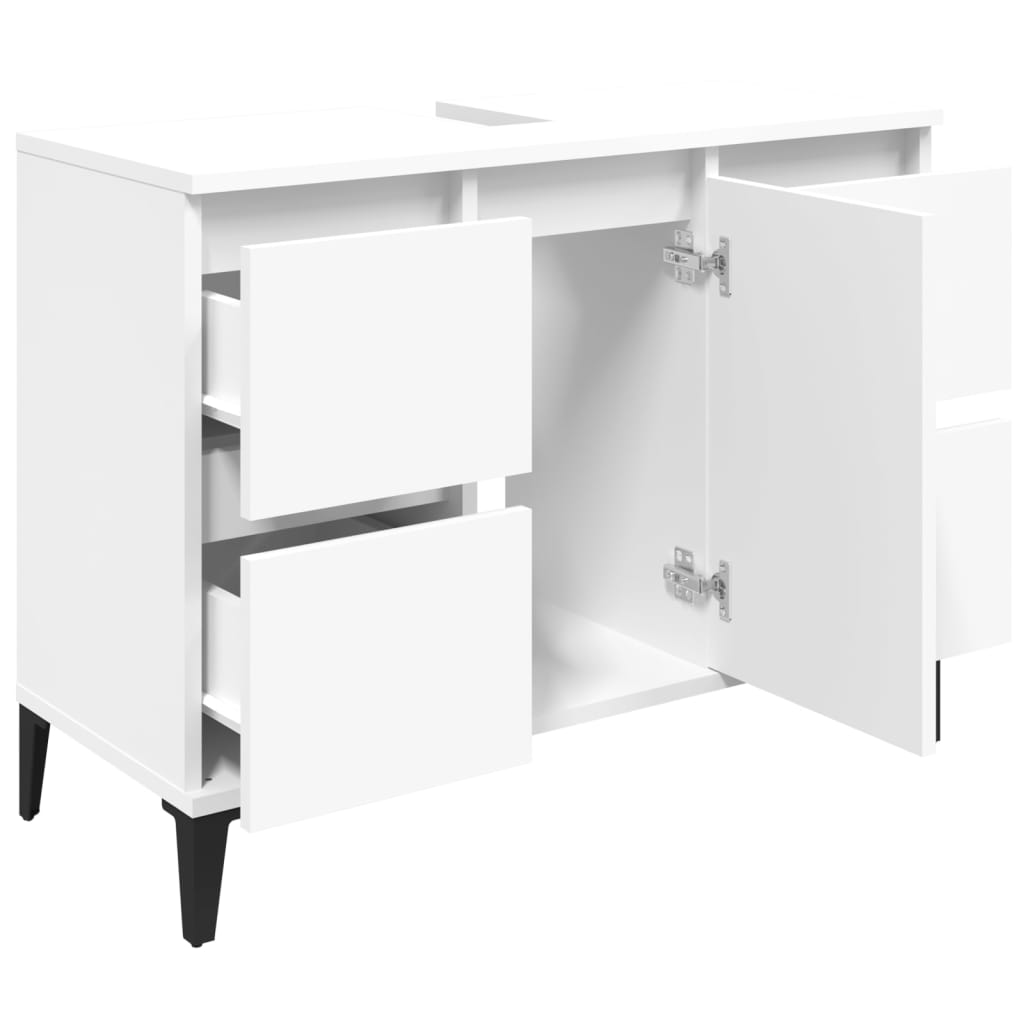 Mobile Lavabo Bianco 80x33x60 cm in Legno Multistrato - homemem39