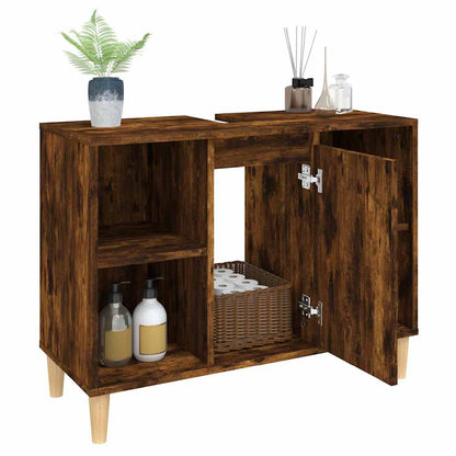Mobile Lavabo Rovere Fumo 80x33x60 cm in Legno Multistrato | homemem39