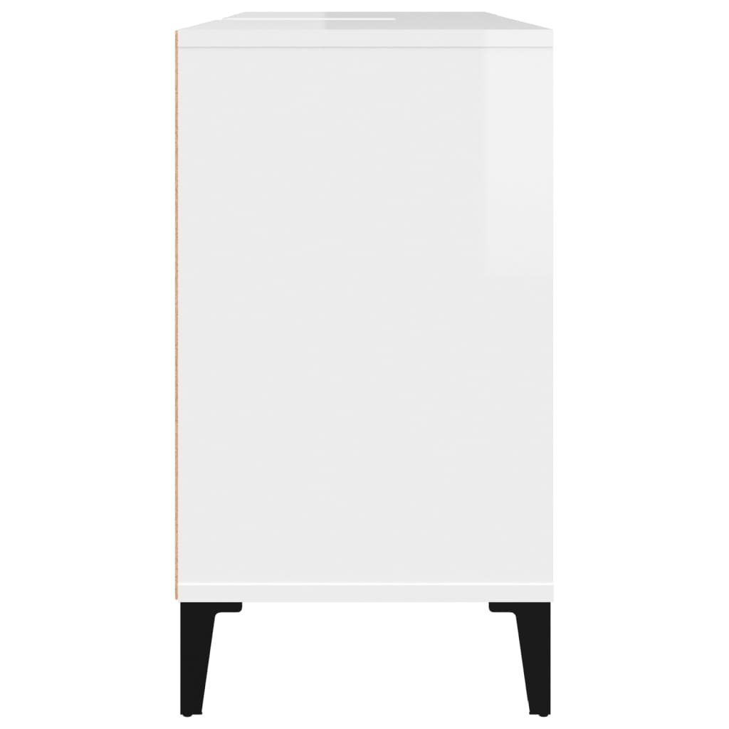 Mobile Lavabo Bianco Lucido 80x33x60 cm in Legno Multistrato | homemem39