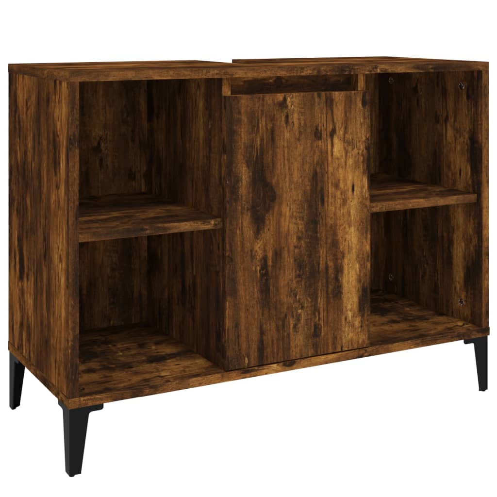 Mobile Lavabo Rovere Fumo 80x33x60 cm in Legno Multistrato | homemem39