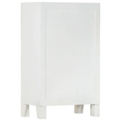 Credenza Bianca 55x30x90 cm in Legno Massello di Acacia - homemem39