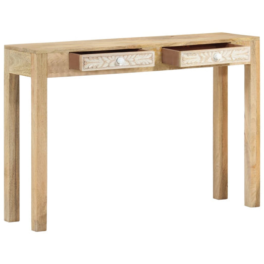 Tavolo Consolle 110x30x75 cm Legno Massello Sbiancato di Mango - homemem39