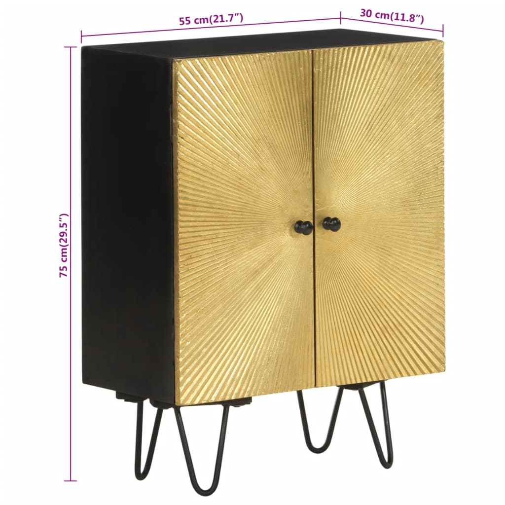 Credenza 55x30x75 cm in Legno Massello di Mango - homemem39