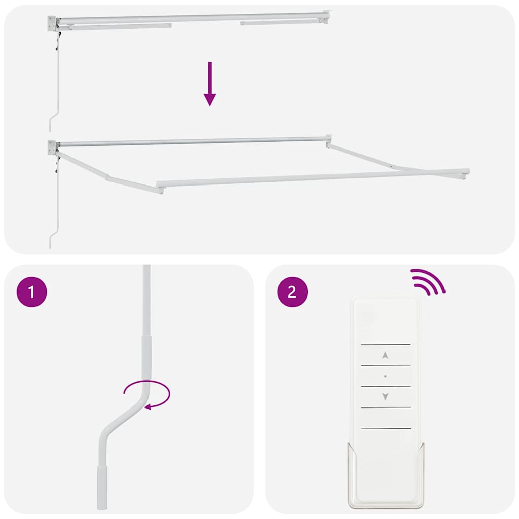 Telaio per tende da sole retrattile Bianco 300 x 250 cm | homemem39