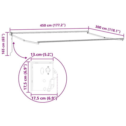 Tenda da Sole Antracite 4,5 ×3 m Metallo