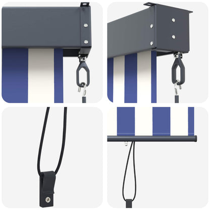 Tenda a rullo Blu e Bianco 180 x 250 cm Tessuto e Alluminio