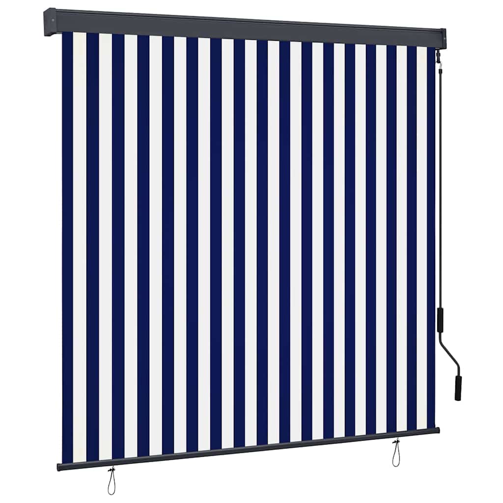 Tenda a rullo Blu e Bianco 180 x 250 cm Tessuto e Alluminio | homemem39