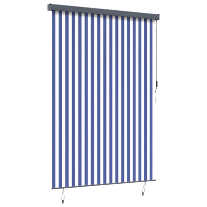 Tenda a rullo Blu e Bianco 180 x 250 cm Tessuto e Alluminio