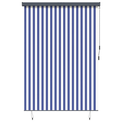 Tenda a rullo Blu e Bianco 180 x 250 cm Tessuto e Alluminio