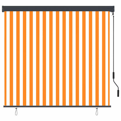 Tenda a rullo con tende Rigato Bianco e Arancione 180 x 250 cm | homemem39