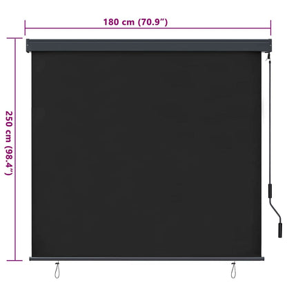 Tenda a rullo Rigato Antracite 180 x 250 cm Tessuto e Alluminio | homemem39
