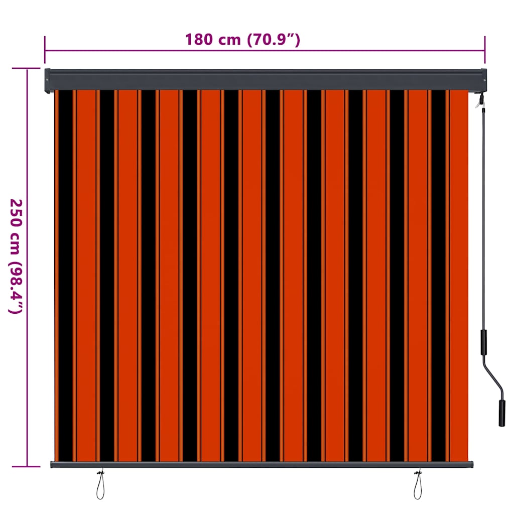 Tenda a rullo con tende Rigato Arancione e Marrone 180 x 250 cm | homemem39
