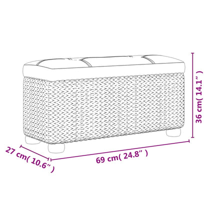 Panche Portaoggetti 2 pz con Cuscino Marrone 69 cm Tifa - homemem39