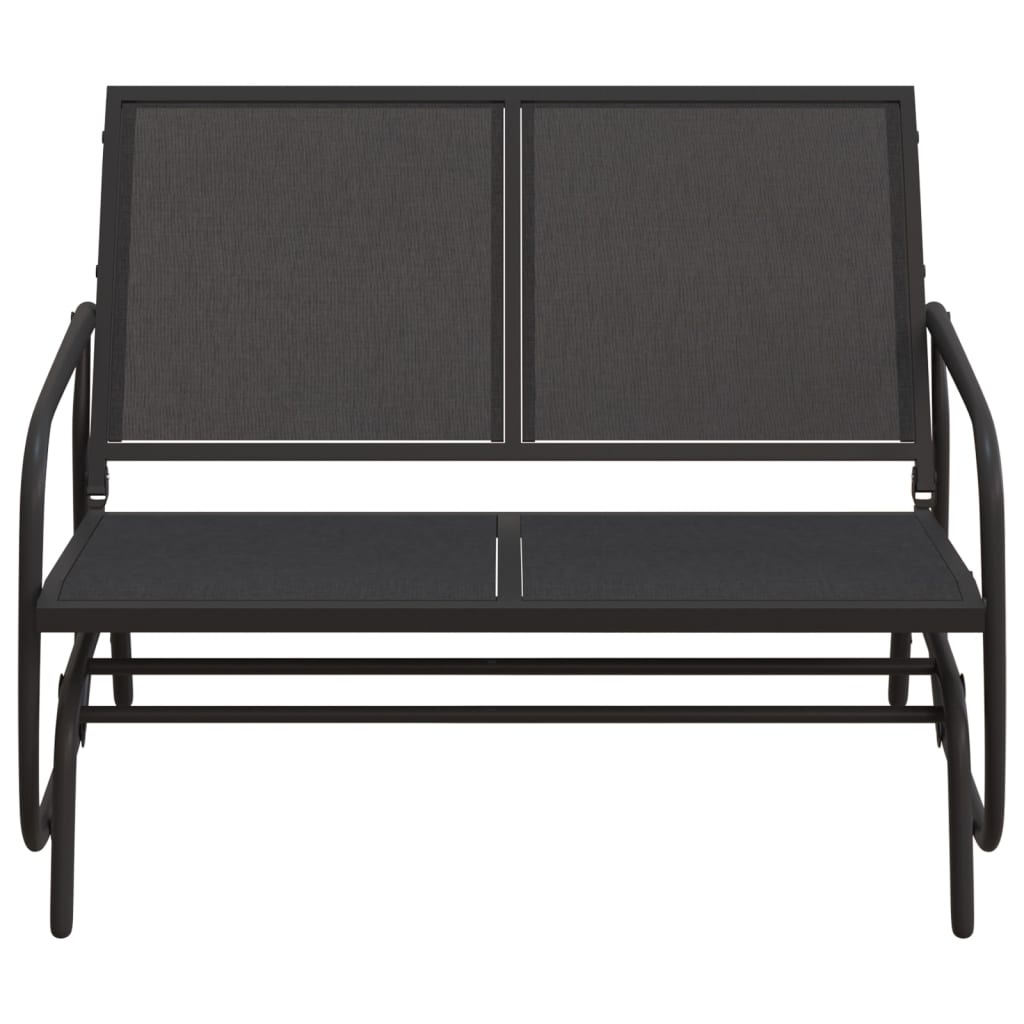 Panca Glider Giardino Nera 120,5x76x86,5 cm Textilene e Acciaio | homemem39
