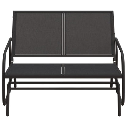 Panca Glider Giardino Nera 120,5x76x86,5 cm Textilene e Acciaio | homemem39