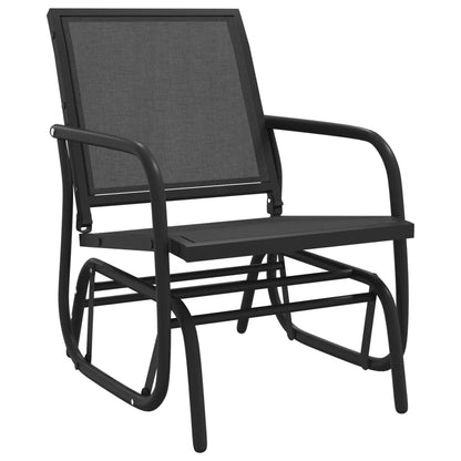 Sedia a Dondolo da Giardino Nera 61x76x87cm Textilene e Acciaio | homemem39