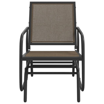 Sedia a Dondolo Giardino Marrone 61x76x87cm Textilene e Acciaio | homemem39
