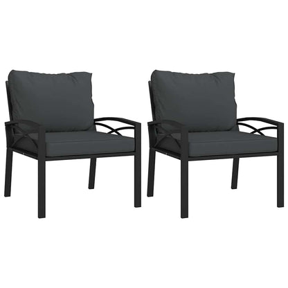 Sedie da Giardino con Cuscini Grigi 2pz 68x76x79 cm Acciaio | homemem39