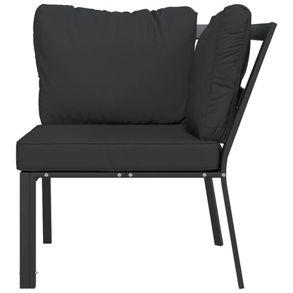 Sedia da Giardino con Cuscini Grigi 76x76x79 cm Acciaio | homemem39