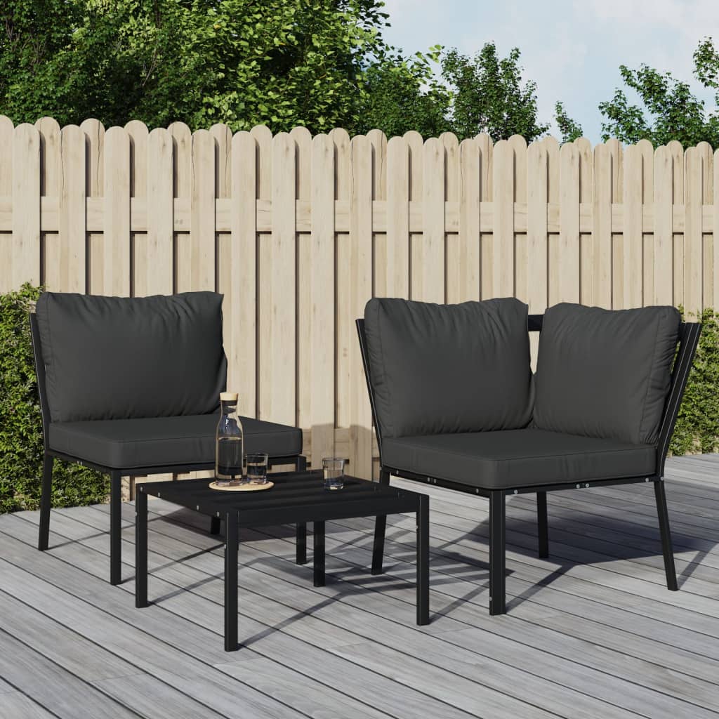 Sedia da Giardino con Cuscini Grigi 76x76x79 cm Acciaio | homemem39