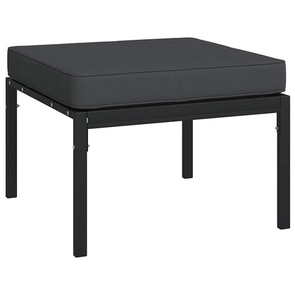 Poggiapiedi Giardino con Cuscini Grigi 2pz 60x60x35 cm Acciaio | homemem39